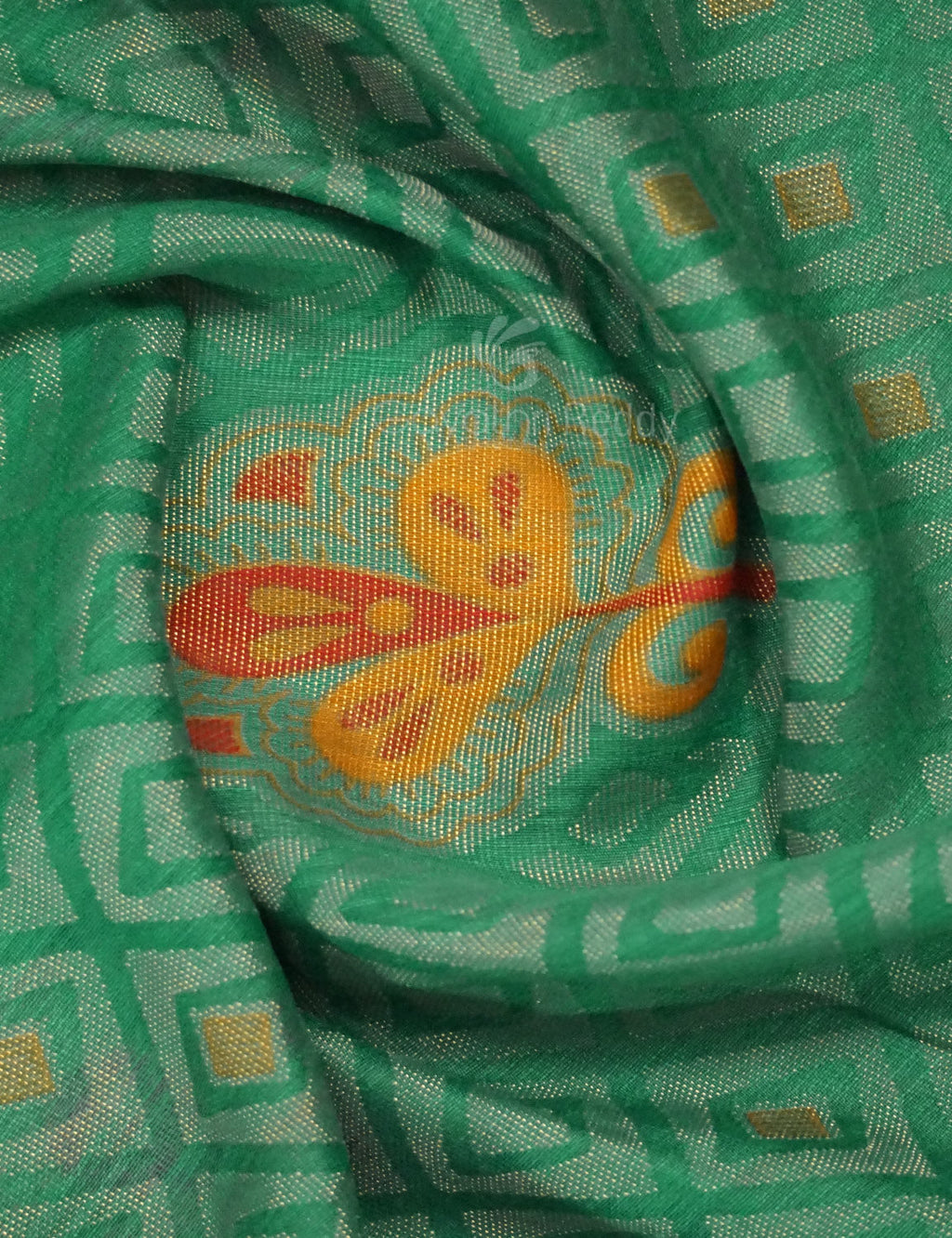 Sea Green Colour With Orange Blouse Cotton Brasso Saree By Gayathri Reddy Designer Studio