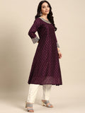 All About You Ethnic Motifs Embroidered Empire Sequinned Kurta with Trousers