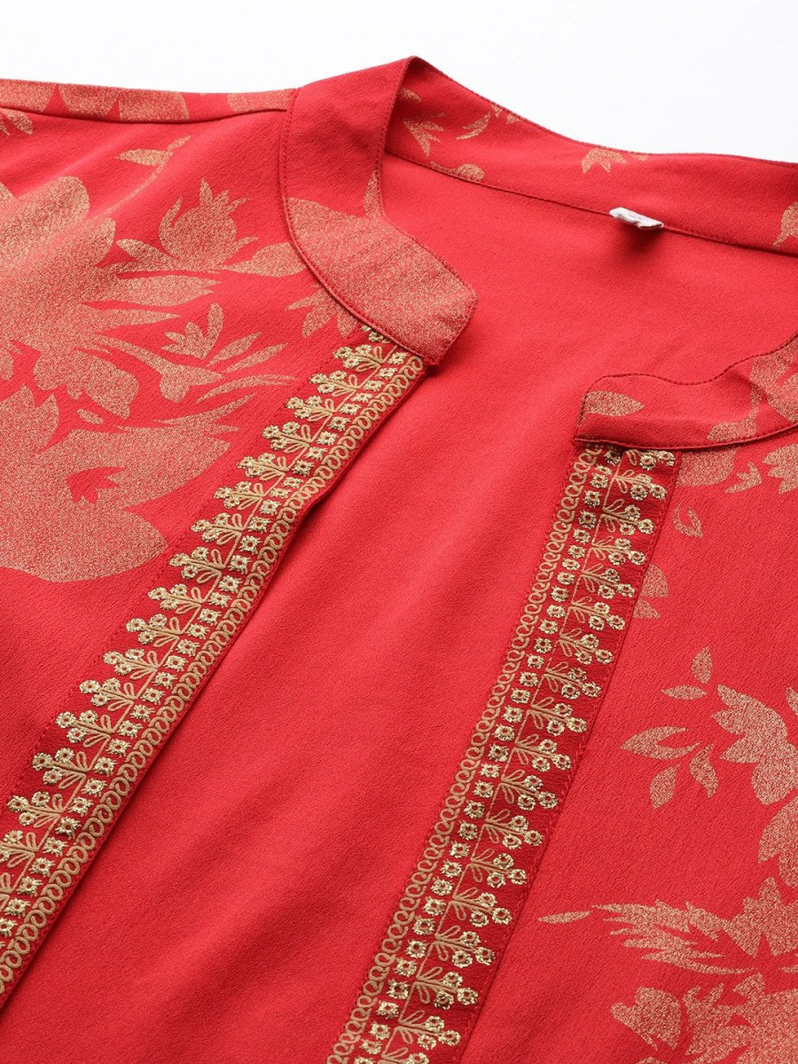 Ahalyaa Crepe Top With Skirt & Jacket