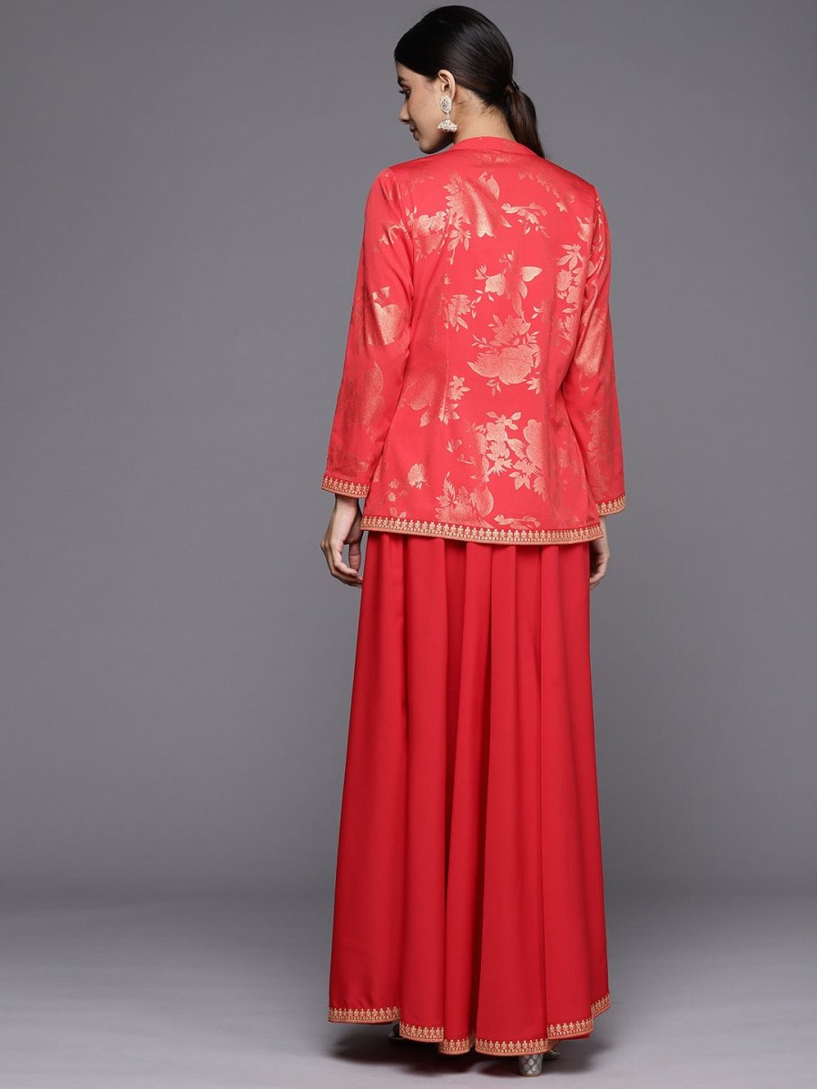 Ahalyaa Crepe Top With Skirt & Jacket
