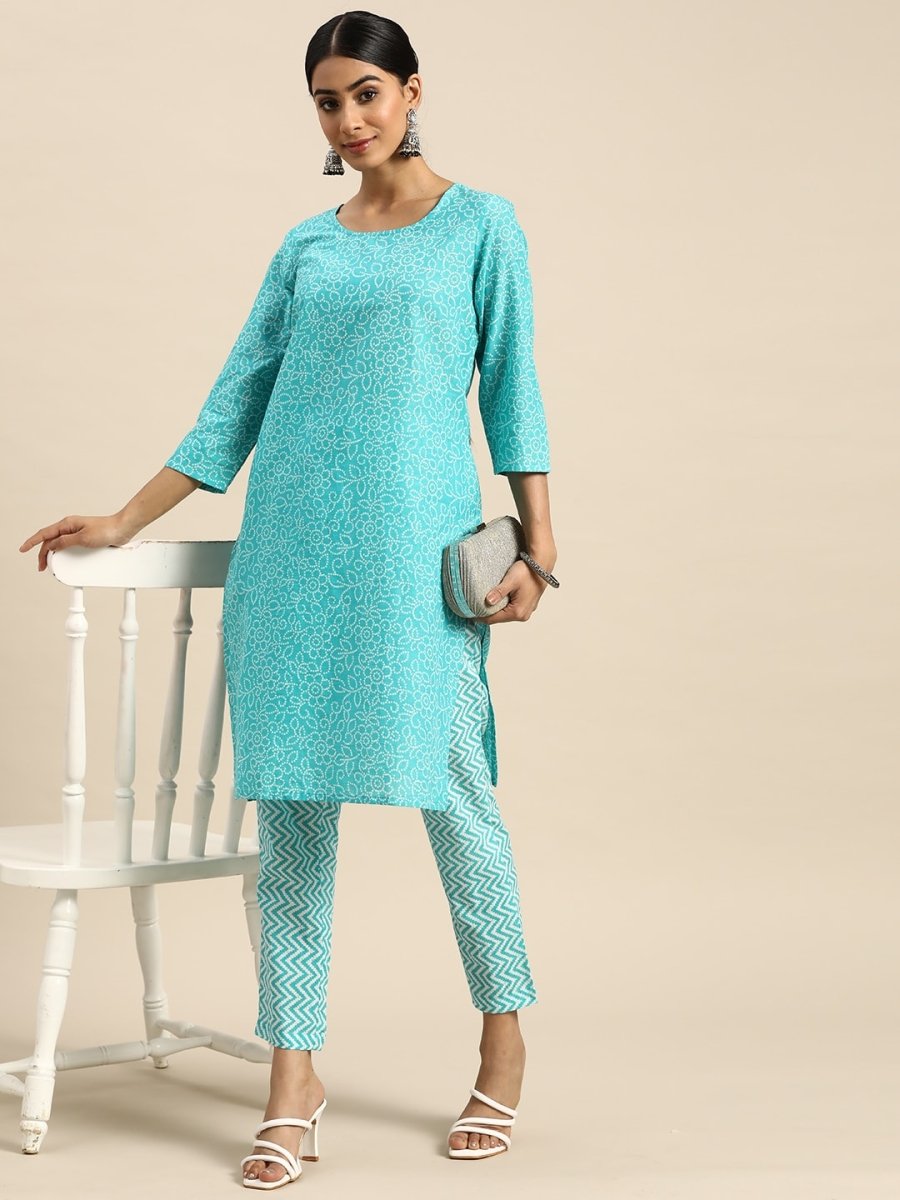 All About You Bandhani Printed Regular Kurta with Trousers