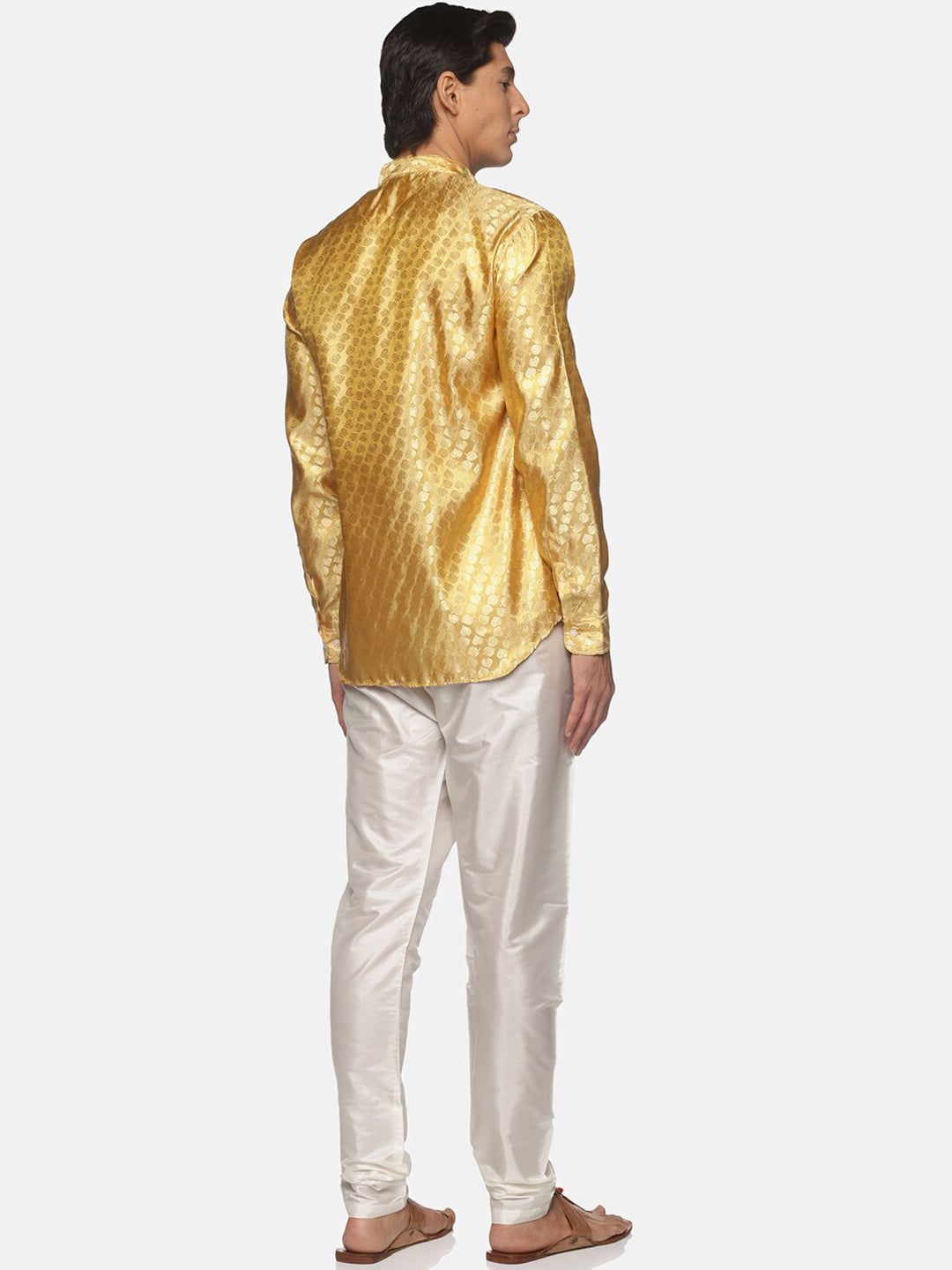 Sethukrishna Men Gold-Toned Kurta with Pyjamas