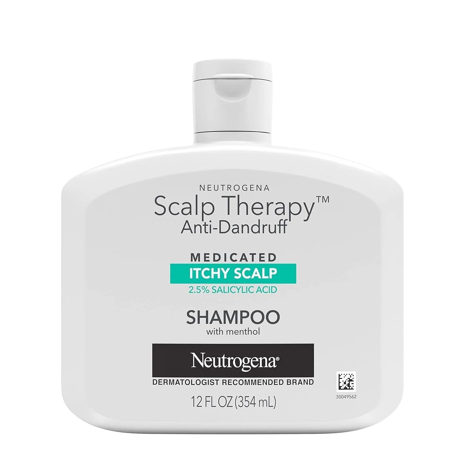 Neutrogena Scalp Therapy Anti-Dandruff Shampoo For Itchy Scalp, 2.5% Salicylic Acid With Peppermint Fragrance, 12 Fl Oz