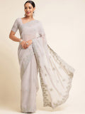 kasee Floral Embroidered Poly Gerogette Saree