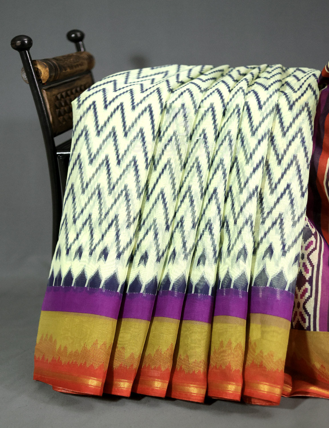 Shades of Cream And Red Blouse Patola Print Semi Chanderi Saree By Gayathri Reddy Designer Studio