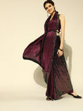 Tikhi Imli Embellished Poly Crepe Saree with Embellished Border