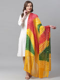Juniper Women Mustard&Green Shantoon Bandhani Na Dupatta