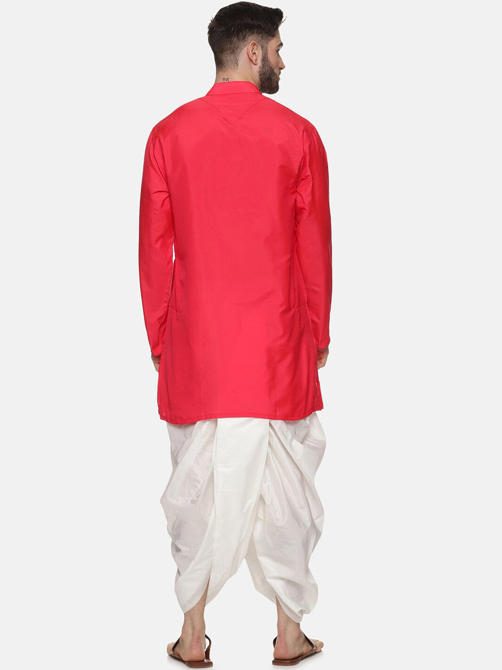 Sethukrishna Men Rose Kurta with Dhoti Pants
