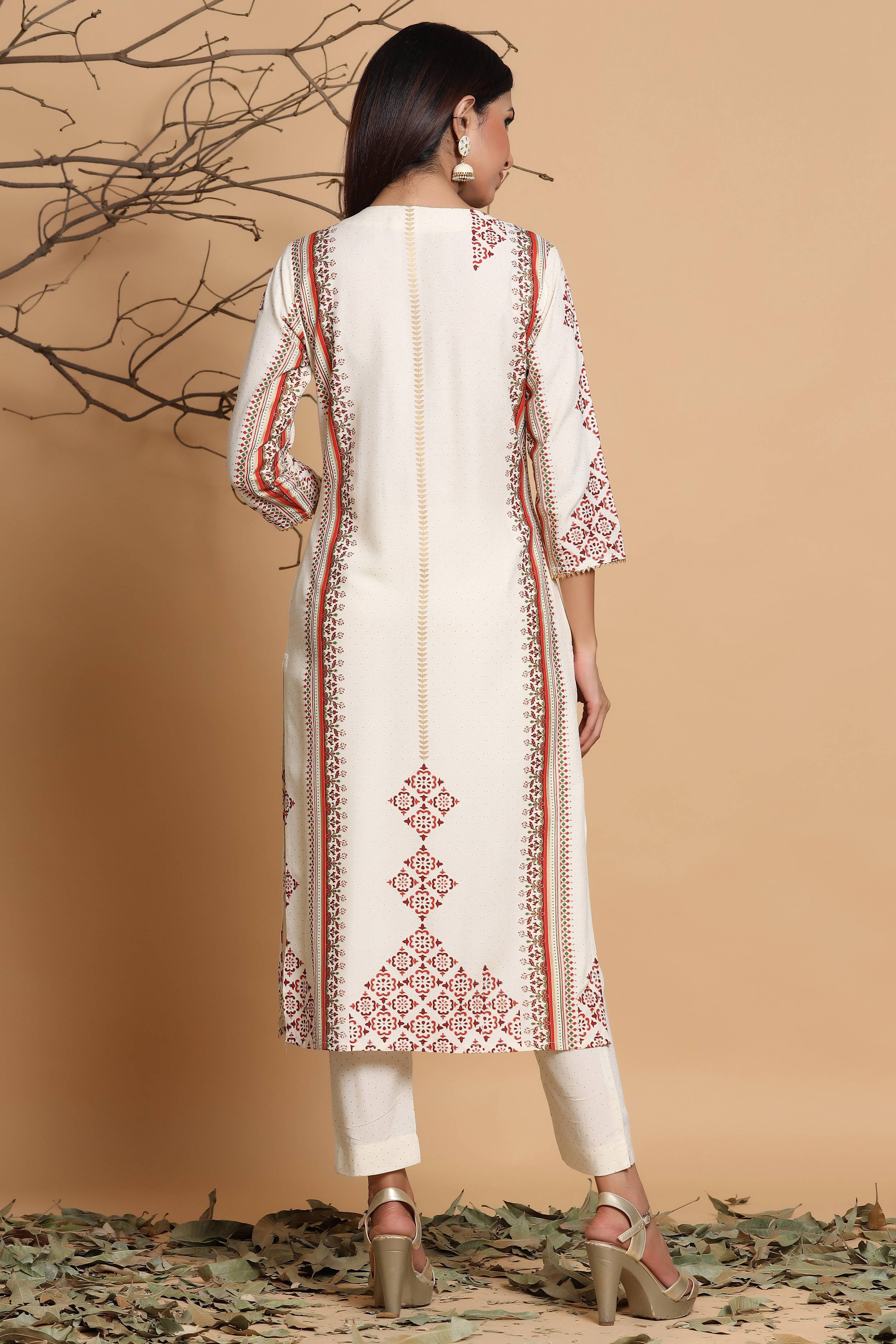 Juniper Ivory Viscose Rayon Kurta