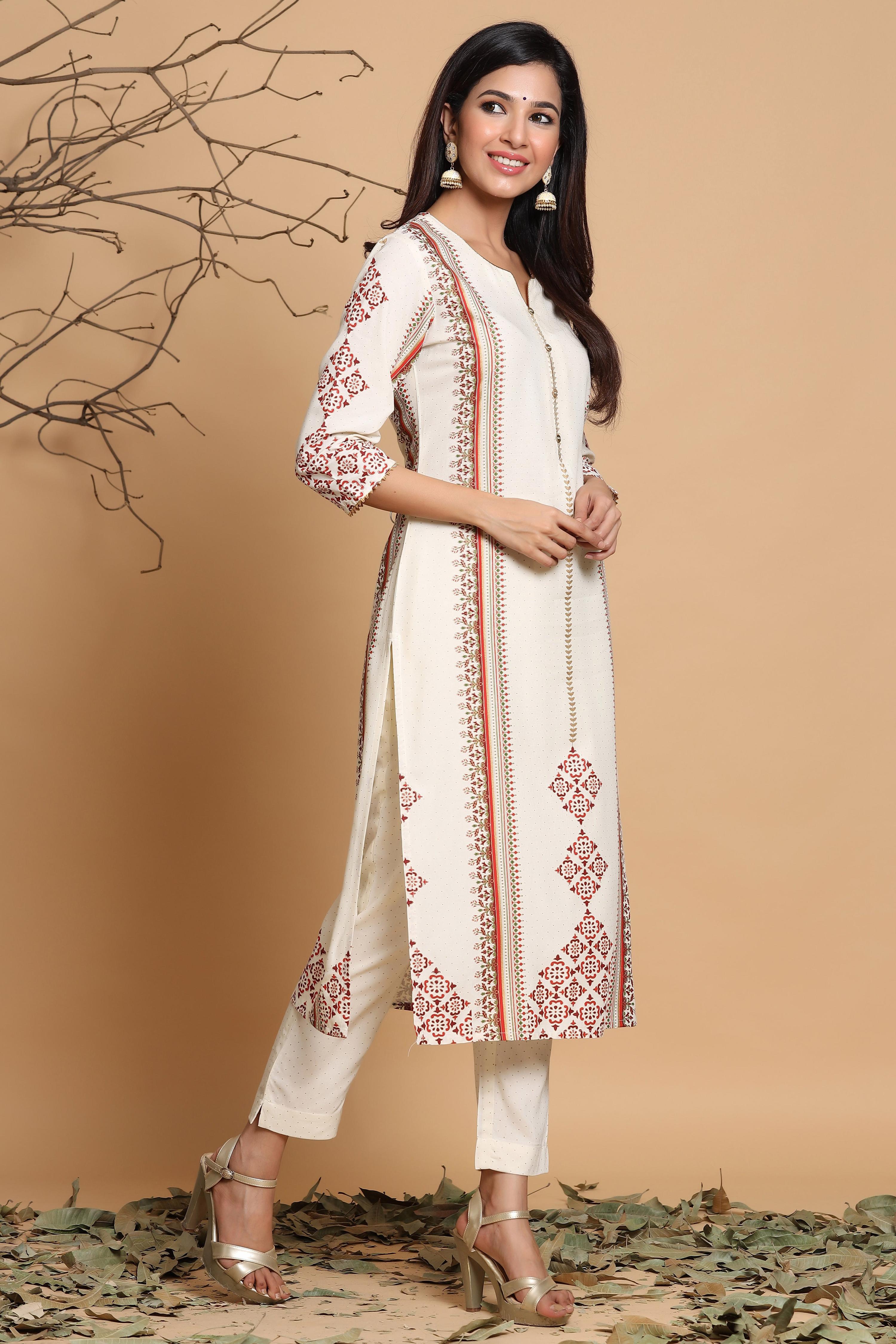Juniper Ivory Viscose Rayon Kurta