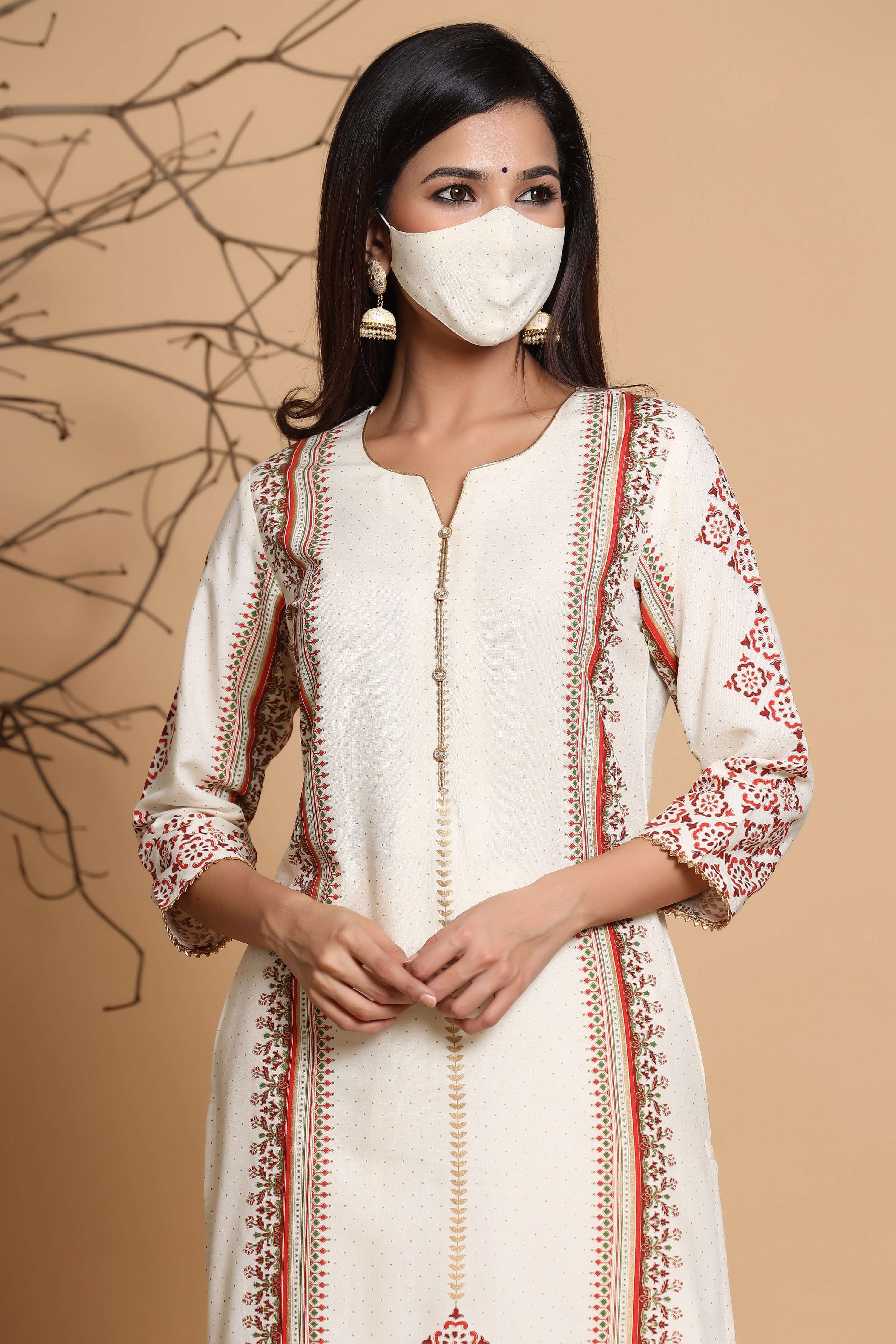 Juniper Ivory Viscose Rayon Kurta