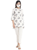 Juniper Women Natural Cotton Flex Printed High-Low Kurta
