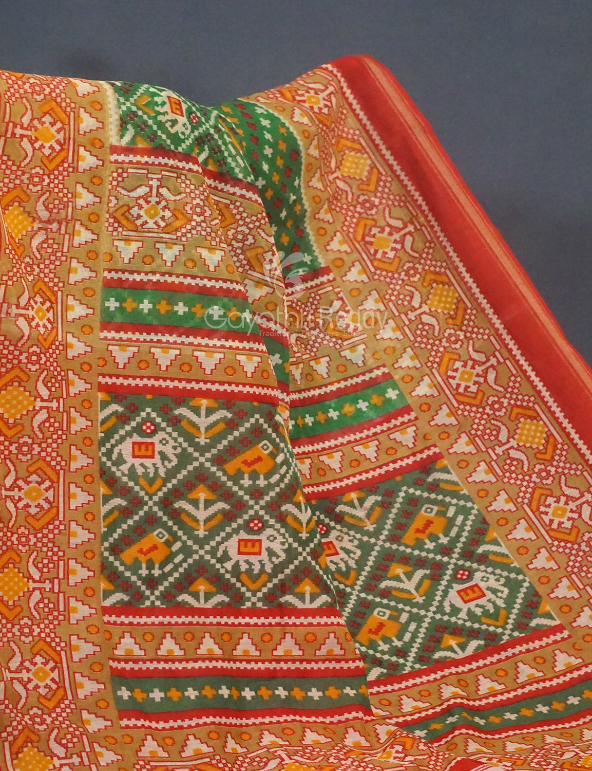 Shades of Parrot Green Bandhni Design Semi Chanderi Saree By Gayathri Reddy Designer Studio