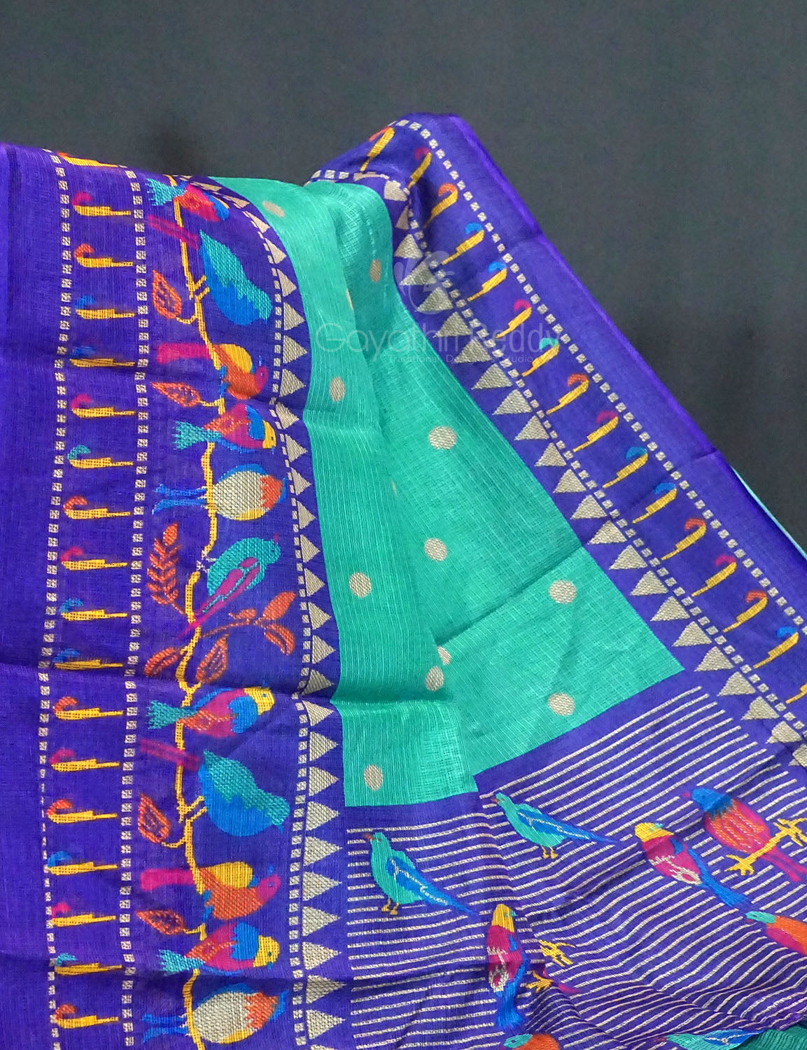 Sea Green Colour With All Over Buttes Semi Silk Kota Saree By Gayathri Reddy Designer Studio