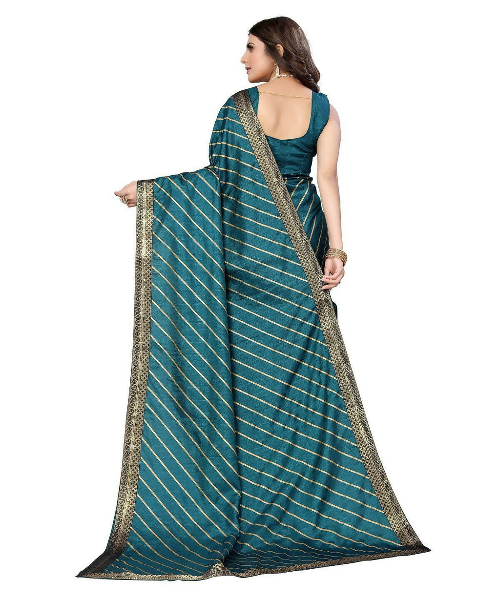 Vamika Dola Silk Rama Green Lace Border Bollywood Style Saree (SUCHI RAMA)