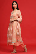 Juniper Women's Orange Georgette Printed Layered Kurta Sets