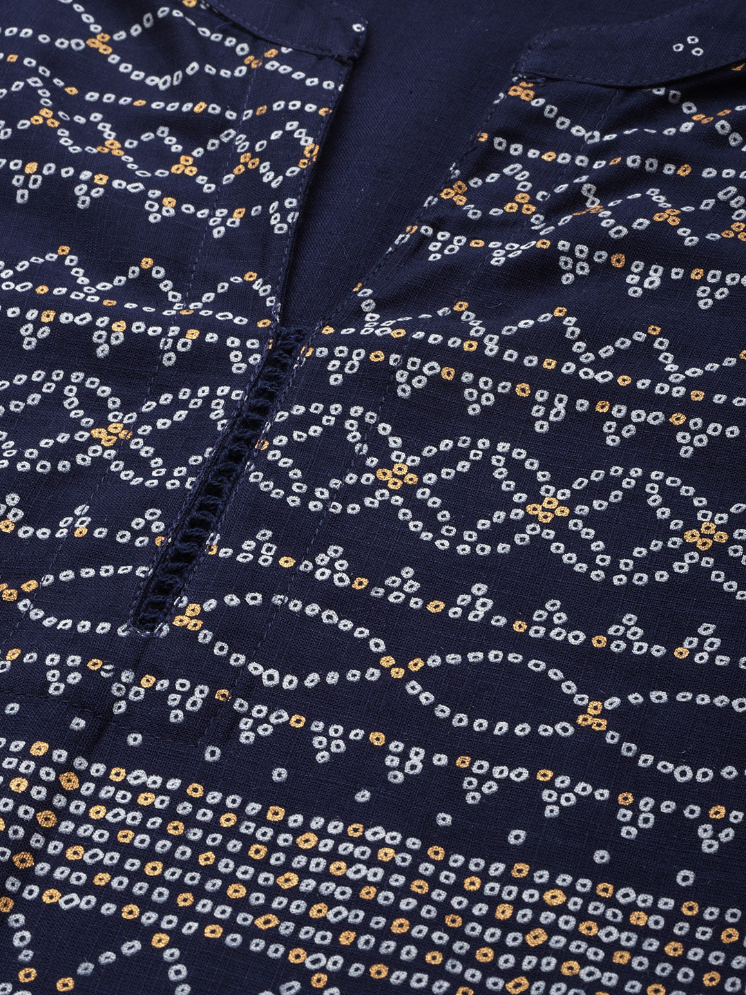 Juniper Womens Indigo Rayon Slub Placement Printed A Line Kurta