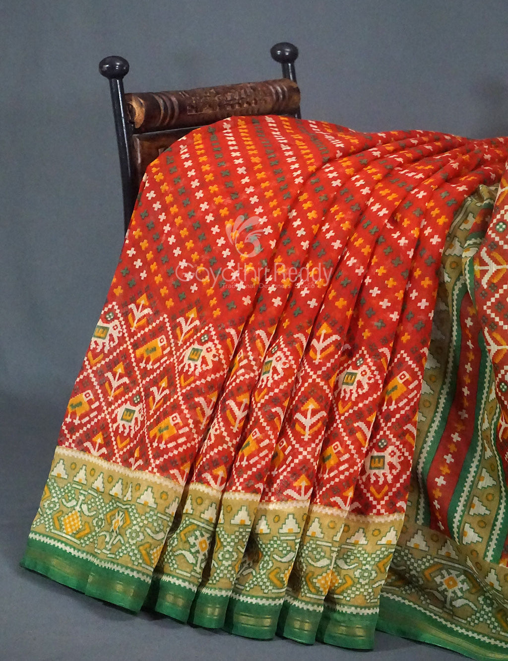 Shades of Orange Bandhni Design Semi Chanderi Saree By Gayathri Reddy Designer Studio