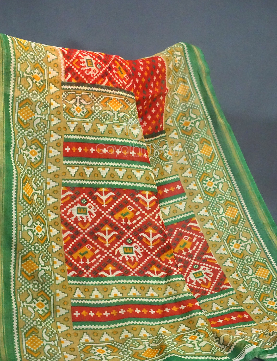 Shades of Orange Bandhni Design Semi Chanderi Saree By Gayathri Reddy Designer Studio