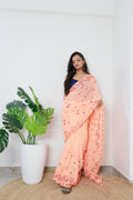 Vamsee Era Peach Georgette Saree