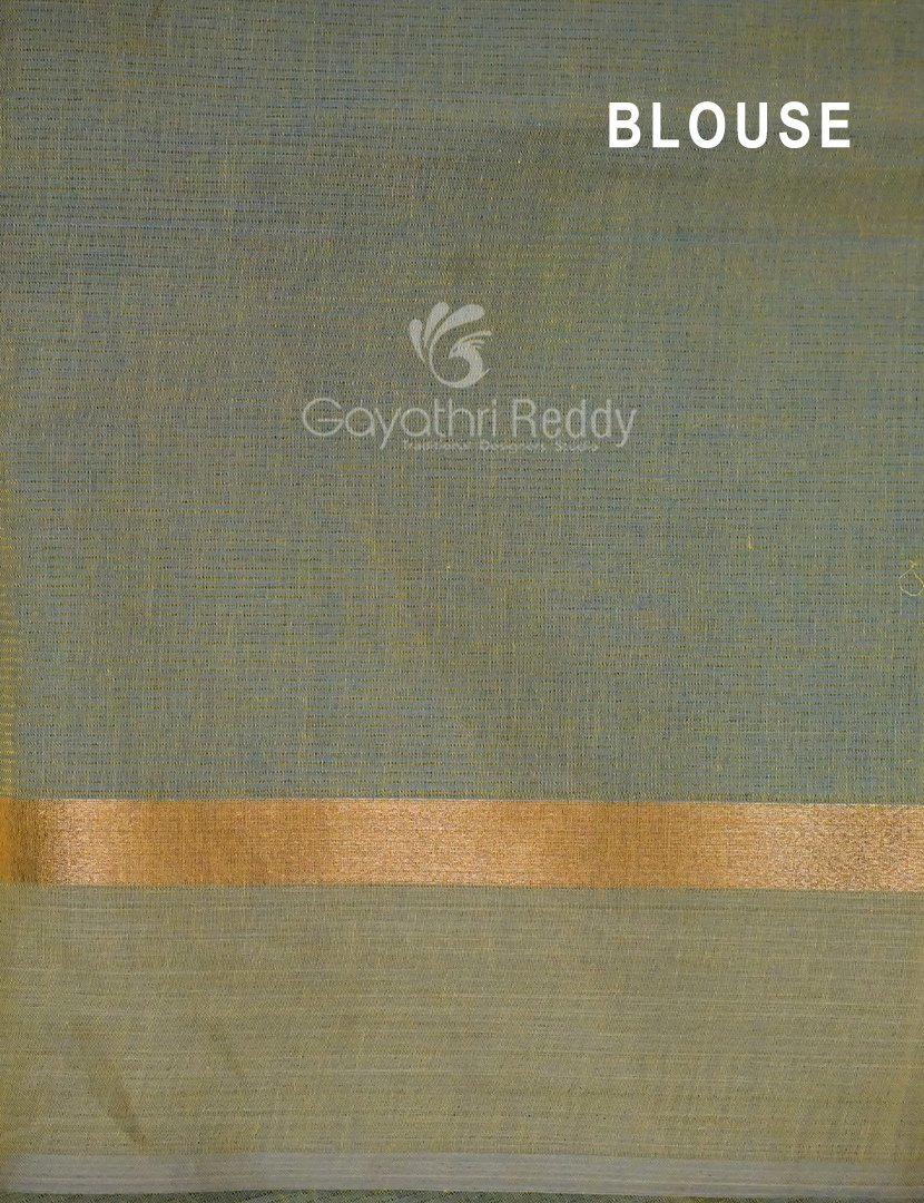 Dual Shades of Blue With Contrast Blouse Pure Mangalgiri Cotton By Gayathri Reddy Designer Studio
