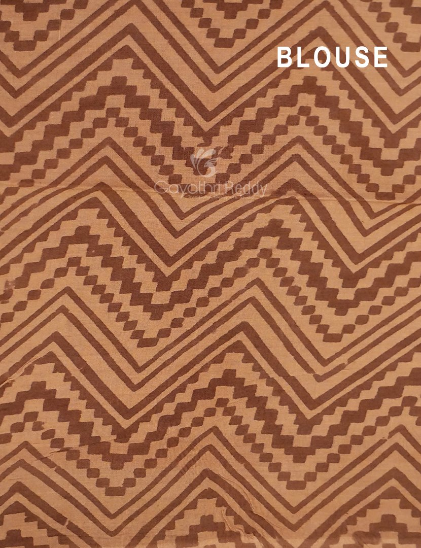 Dark Mustard Colour Block Print Pure Mulmul Cotton Saree By Gayathri Reddy Designer Studio