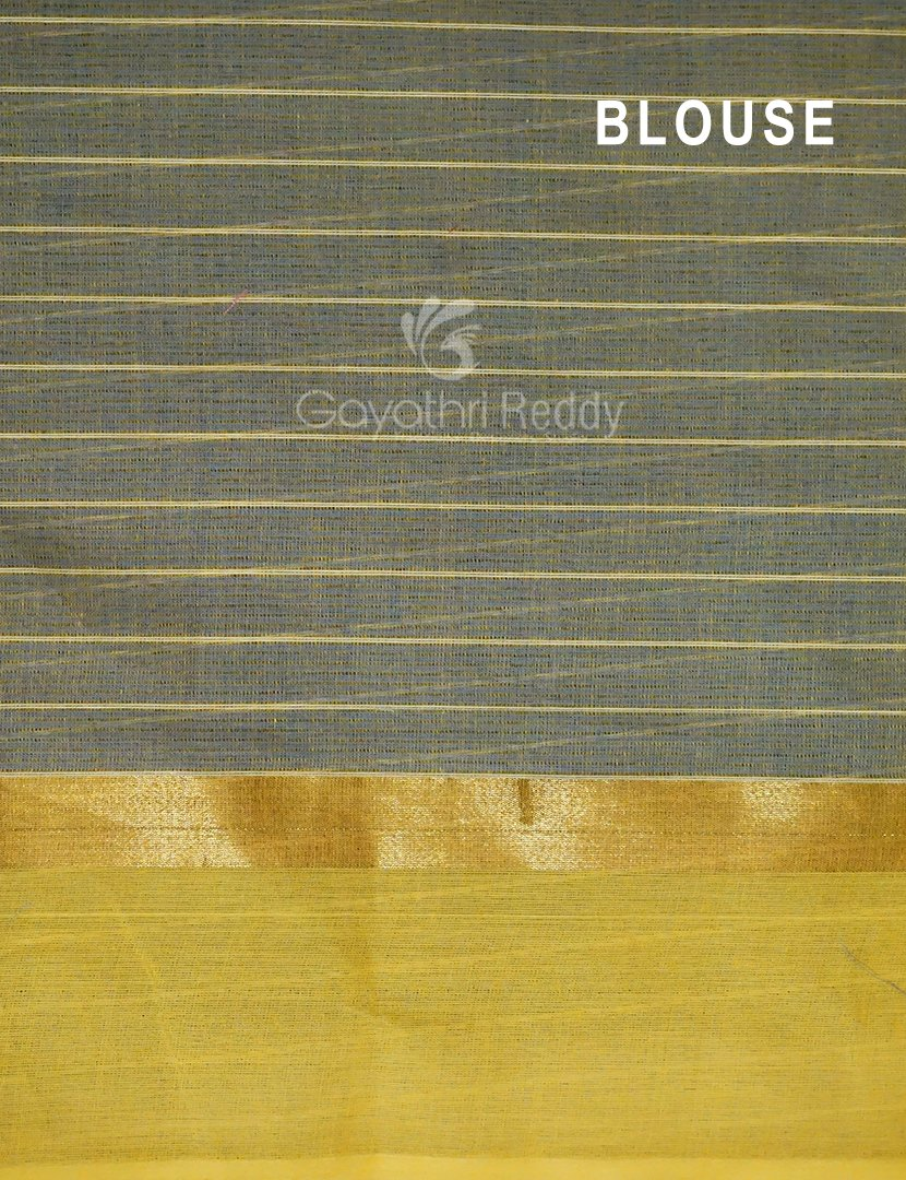 Denim Blue With Checks Pure Mangalgiri Cotton Saree By Gayathri Reddy Designer Studio