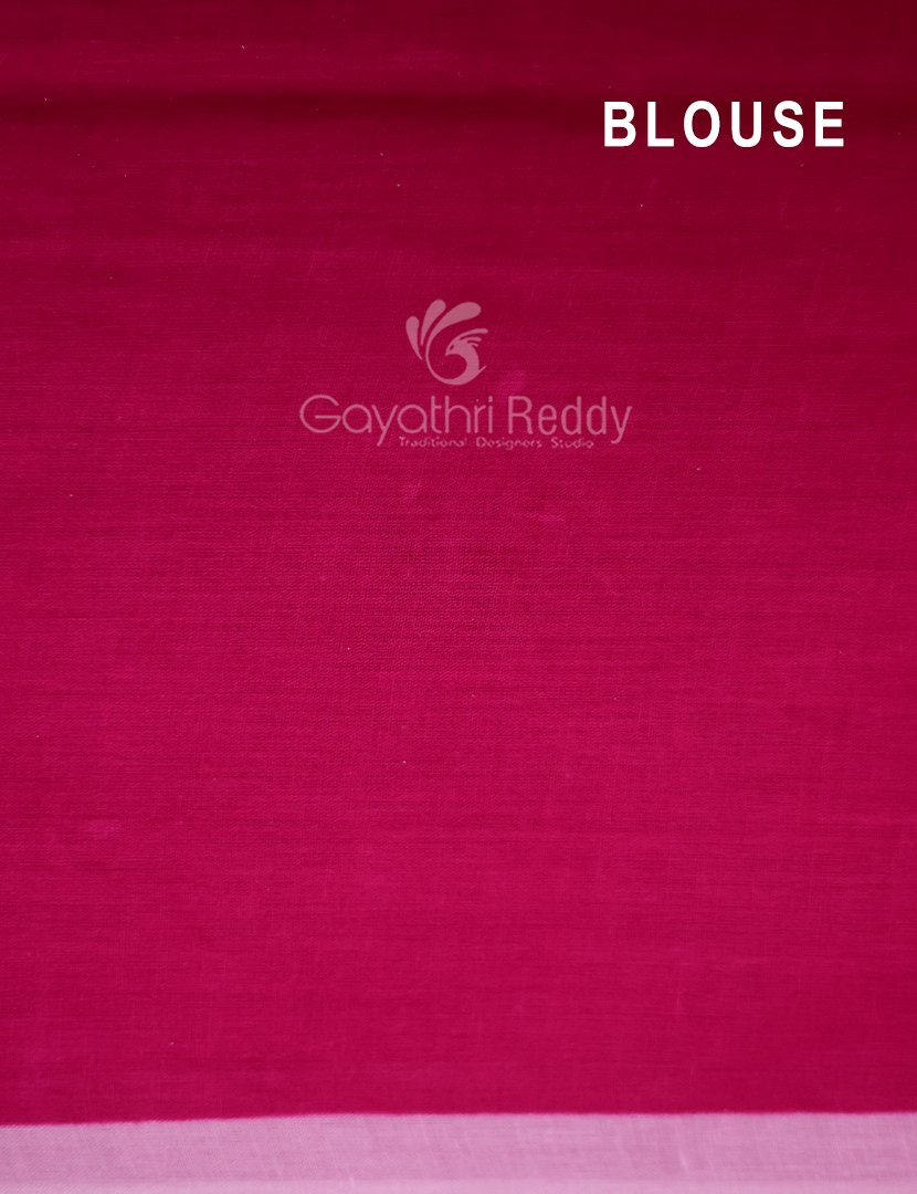 Block Print Baby Pink Combo Mulmul Cotton Saree By Gayathri Reddy Designer Studio