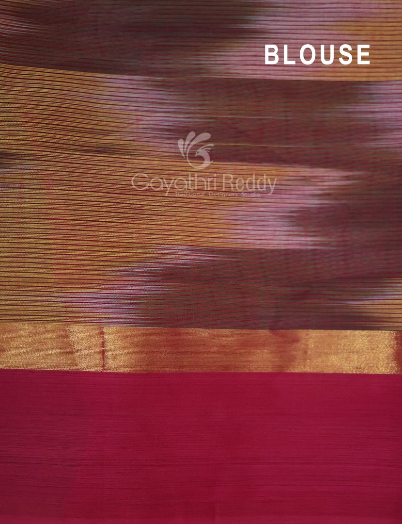 Dual Shades of Lime Green Mangalagiri Ikkat Cotton Saree By Gayathri Reddy Designer Studio