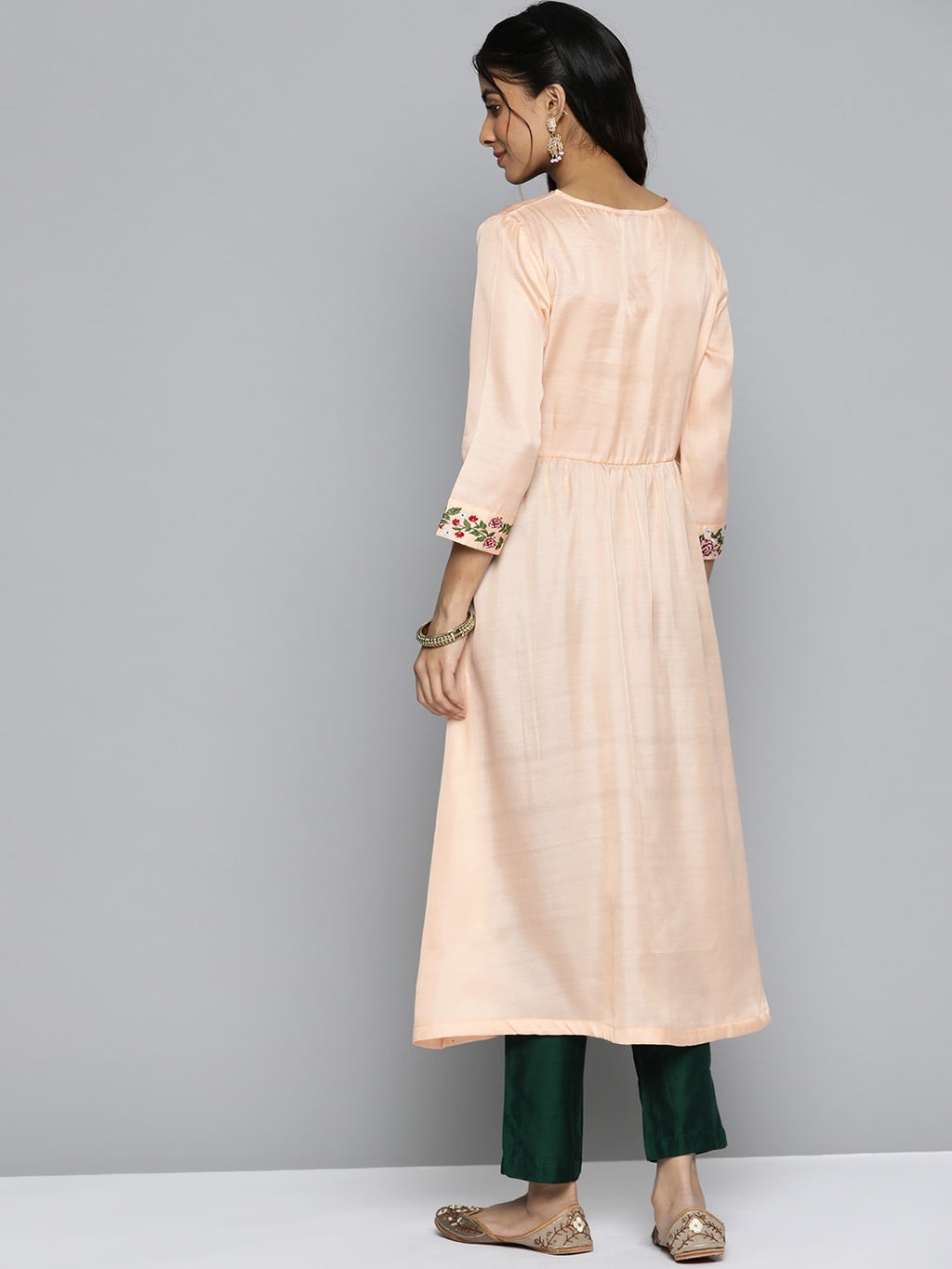 HERE&NOW Women Floral Embroidered Empire A-Line Kurta