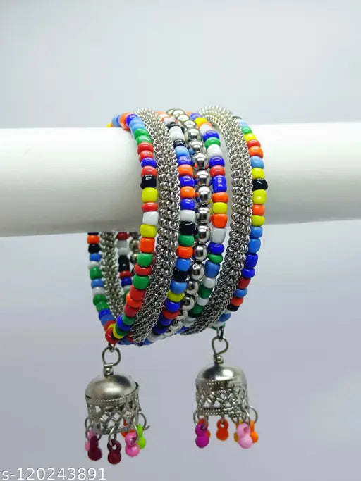Tehzeeb Creations Women's Multi Colour Oxidised Openable Bangle