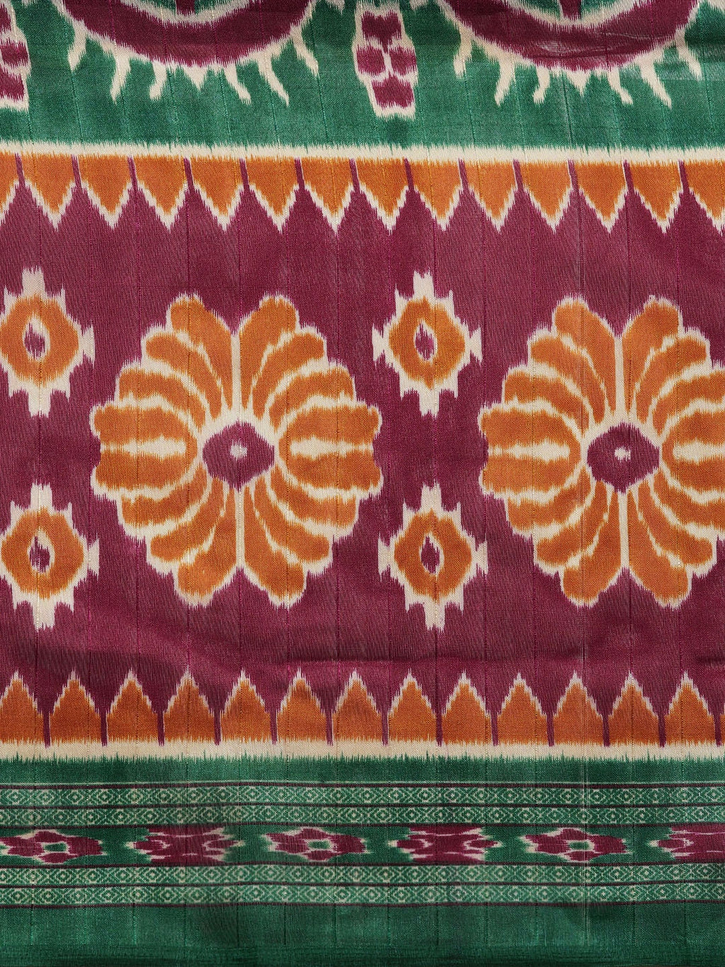 Saree Mall Magenta & Green Printed Bhagalpuri Saree