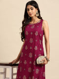 All About You Ethnic Motifs Printed Sequinned Kurta with Trousers