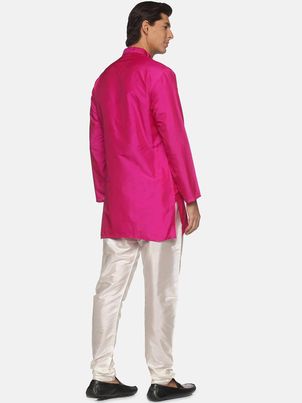 Sethukrishna Men Pink Solid Kurta with Pyjamas