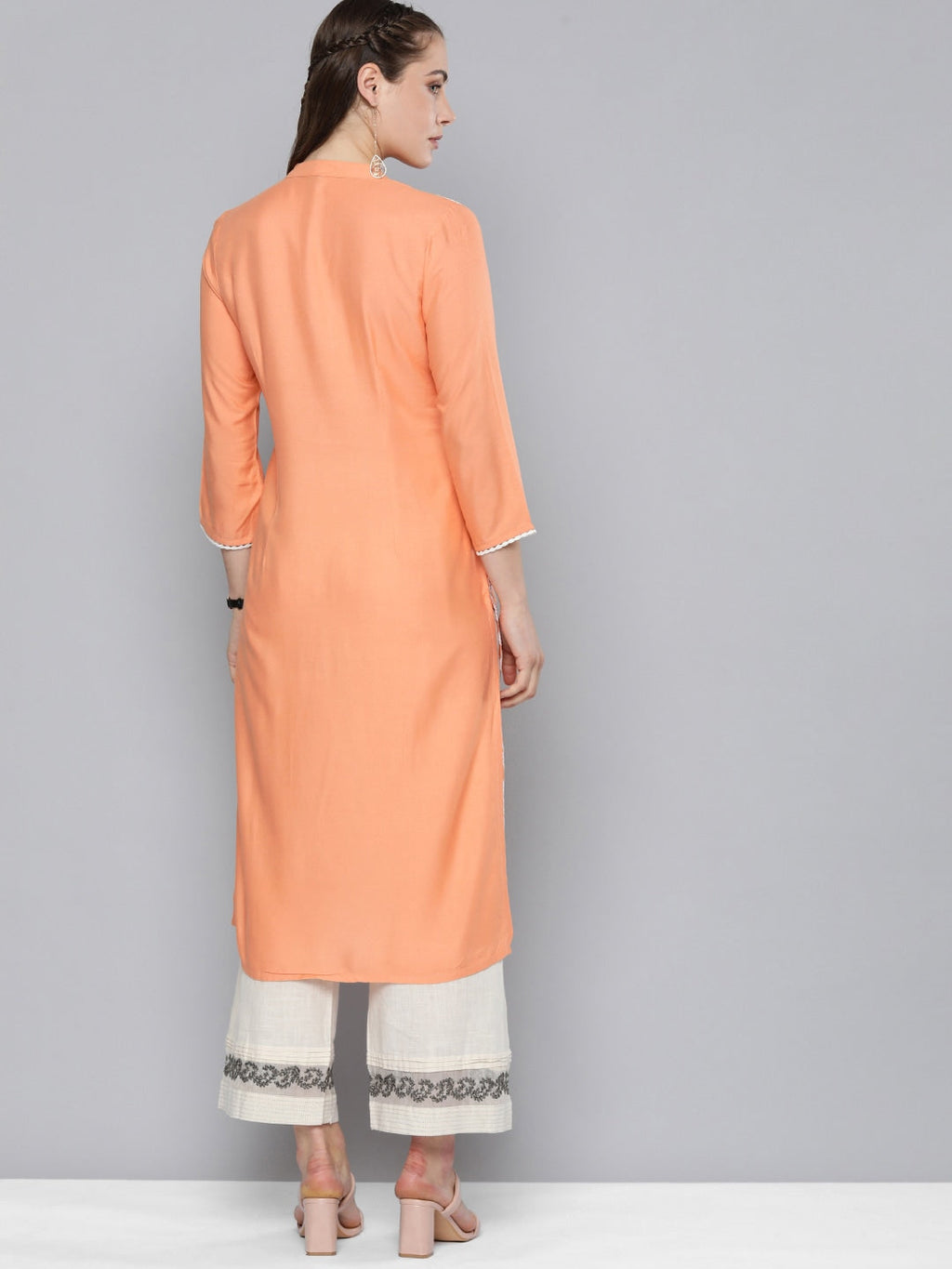 HERE&NOW Women Ethnic Motifs Embroidered Sequined Kurta