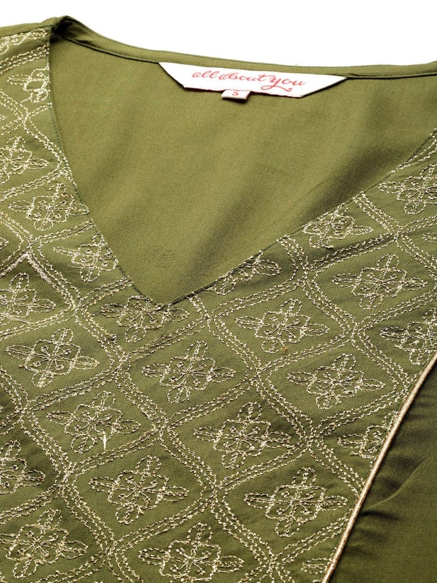 All About You Ethnic Motifs Yoke Design Regular Kurta with Trousers & With Dupatta