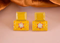Joban Fashion Women Brass Yellow Onyx Earrings