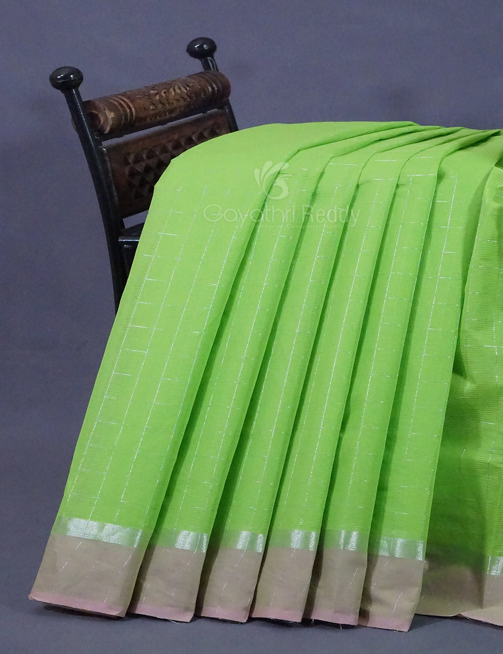 Dual Shade of Apple Green And Baby Pink Pure Mangalgiri Cotton By Gayathri Reddy Designer Studio