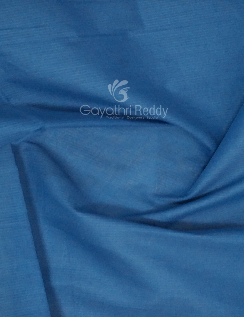 Dual Shades of Blue With Contrast Blouse Pure Mangalgiri Cotton By Gayathri Reddy Designer Studio