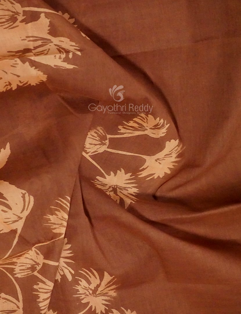 Dark Mustard Colour Block Print Pure Mulmul Cotton Saree By Gayathri Reddy Designer Studio