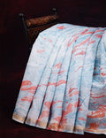 Shades of Sky Blue Colour Printed Pure Chanderi Sico Saree By Gayathri Reddy Designer Studio