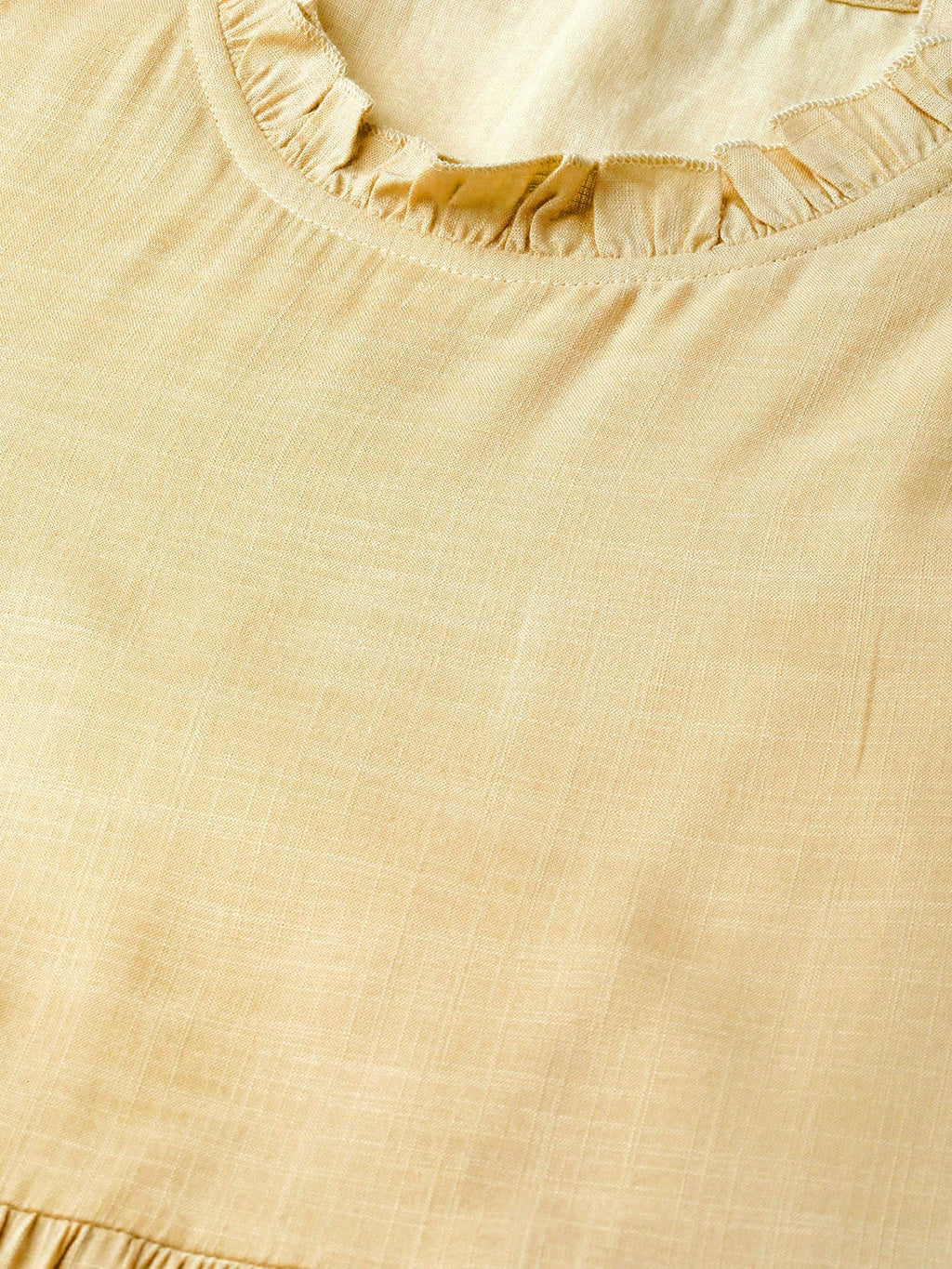 HERE&NOW Women Yellow Solid Tiered Anarkali Kurta