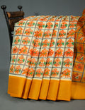 Shades of Cream And Haldi Blouse Patola Print Semi Chanderi Saree By Gayathri Reddy Designer Studio