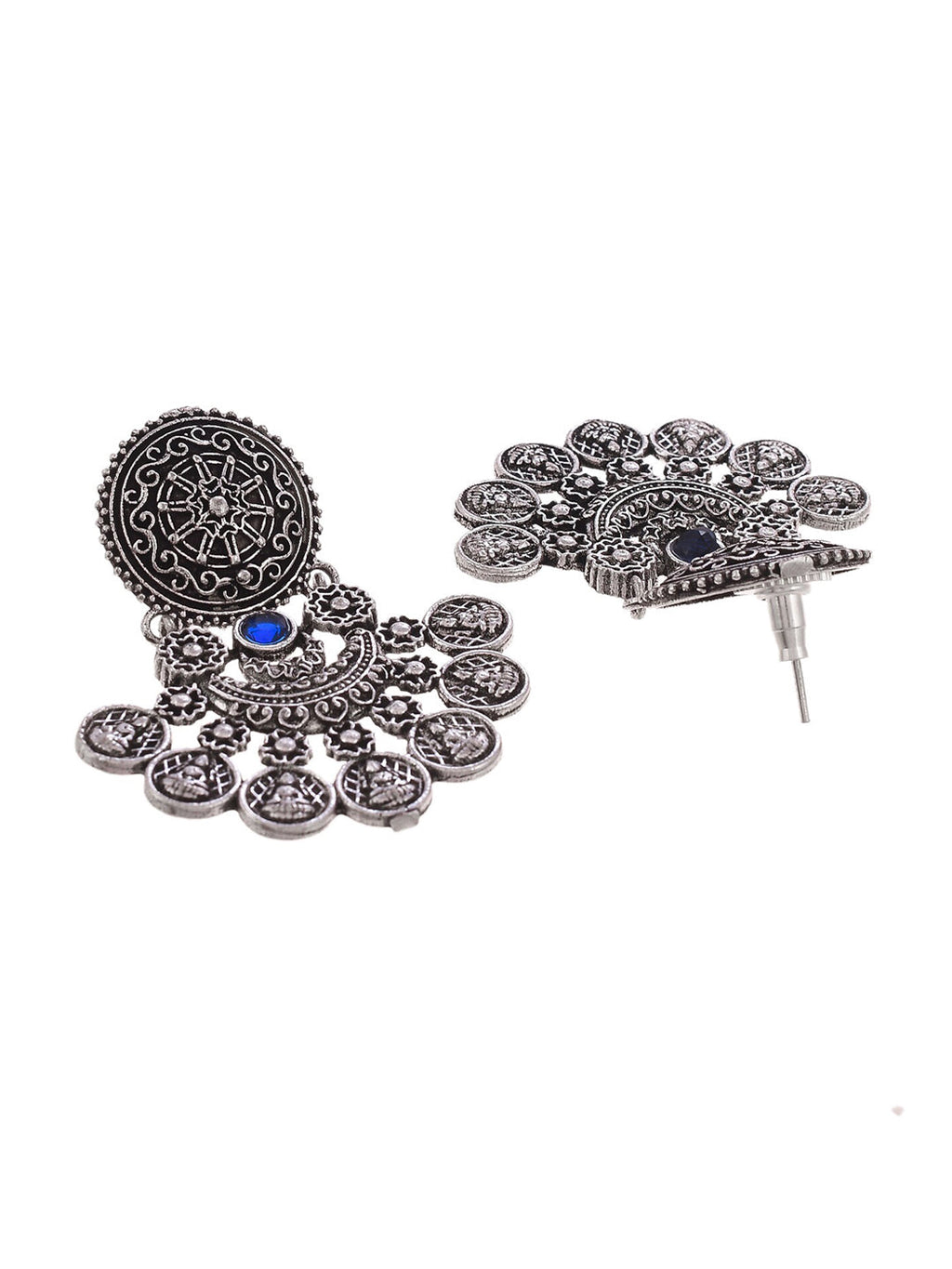 Shoshaa Silver-Toned Classic Chandbalis Earrings