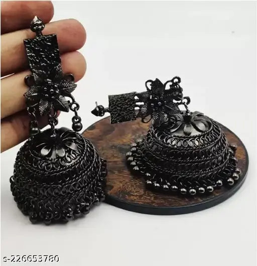 Tehzeeb Creations Women's Antique Colour Oxidised Earrings