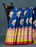 Block Print Indigo Blue Coloured Mulmul Cotton Saree By Gayathri Reddy Designer Studio