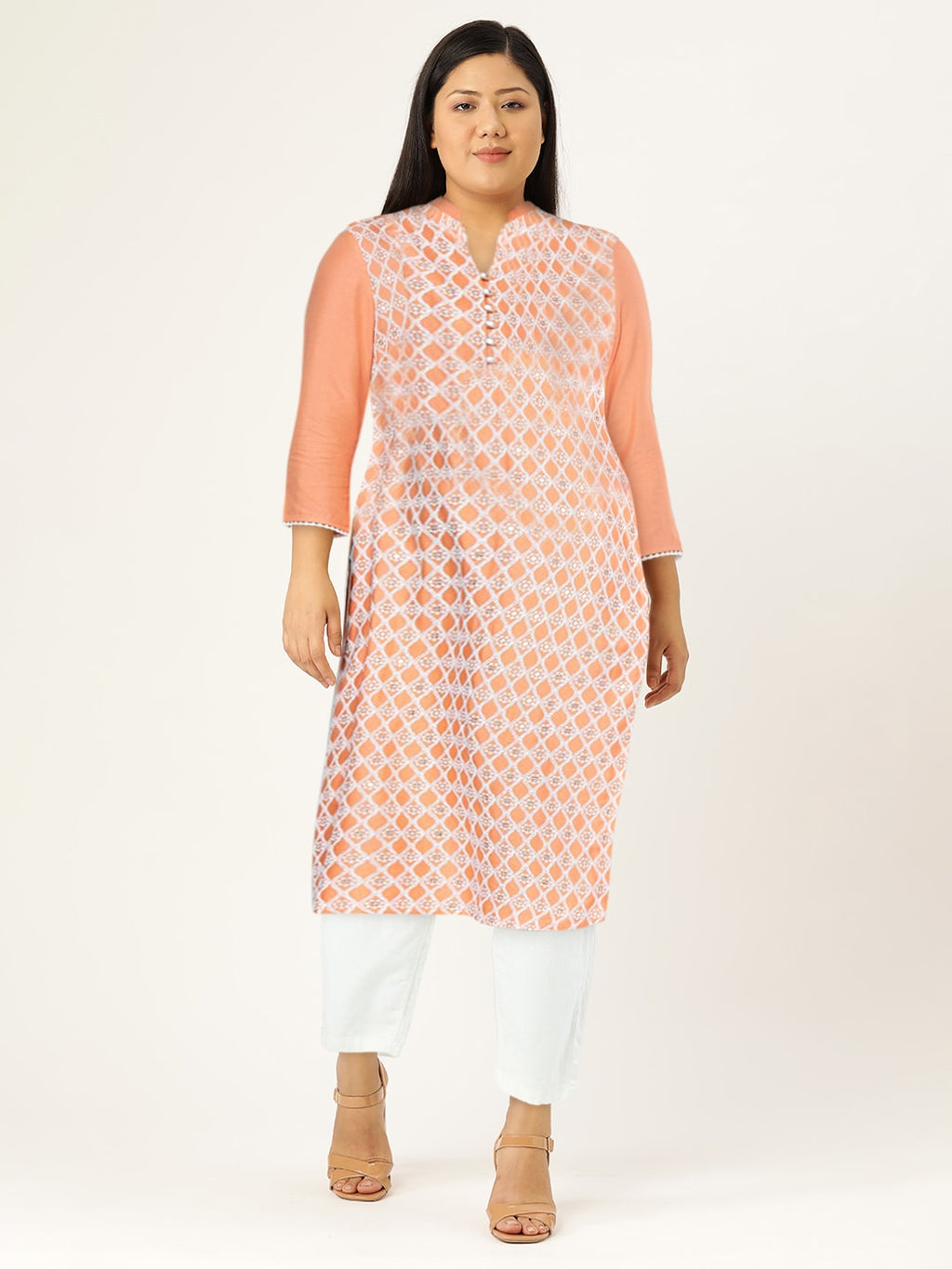 HERE&NOW Women Ethnic Motifs Embroidered Sequined Kurta