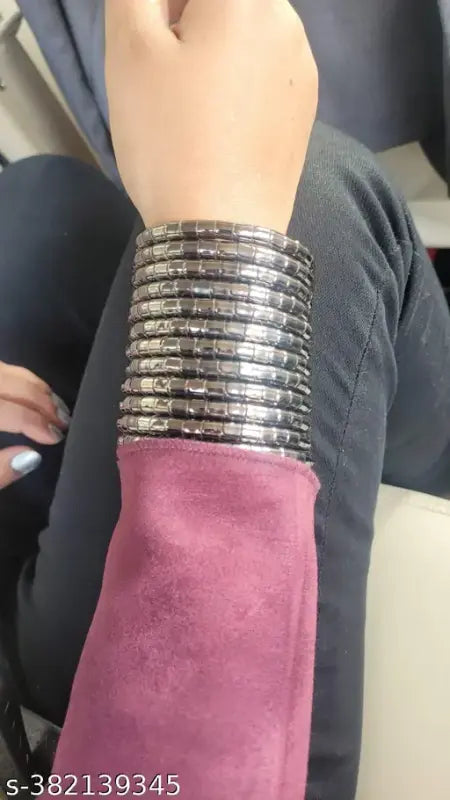 Tehzeeb Creations Women's Silver Viral Spiral Bangle For Girl And Women