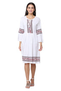 PAVONINE White Color Rayon Fabric Printed Short Midi For Girls