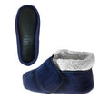 Silvert s Men’s & Women’s Extra Wide Soft Fleece Diabetic Bootie Slippers For Seniors XS Navy